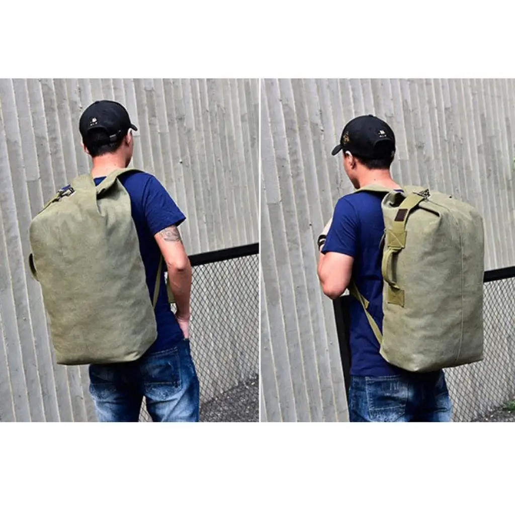 Outdoor Canvas Hiking Backpack Sport Rucksack Travel Duffel Bag - view 4