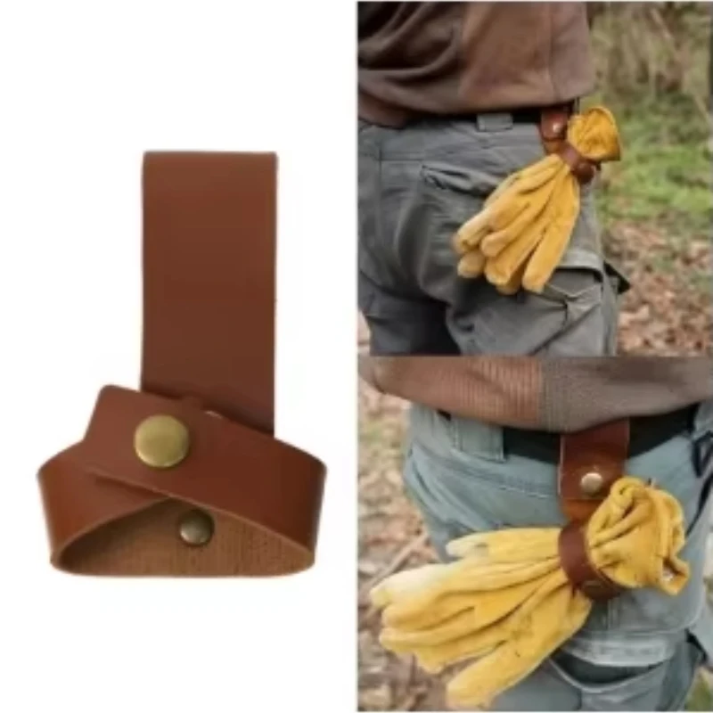 1PC Outdoor Camping Waist Storage Clip Gloves Key Loss Prevention Hook Outdoor Work Storage Leather Buckle Hiking Gadgets