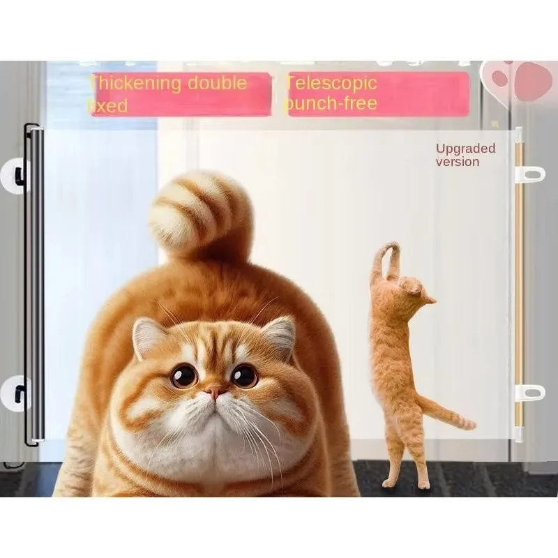 Stall Cats and Dogs Telescopic Pet Fence Indoor Anti-Cat Door Fence Non-Perforated Transparent Pet Fence OEM ODM Suppliers