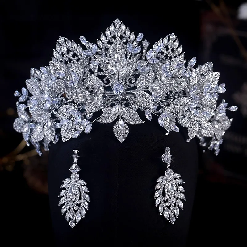Bridal Crown Double Layer Zircon Alloy Headpiece Party Wedding Hair Accessory for Women Girls