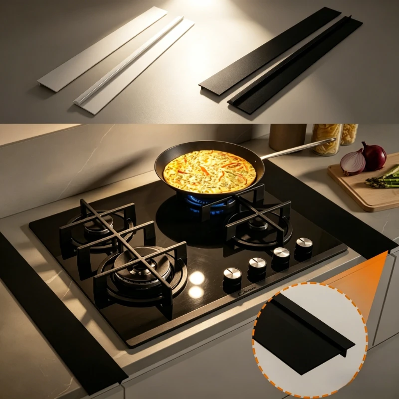 1 2PC 25in Silicone Stove Gap Cover Heat Resistant Kitchen C