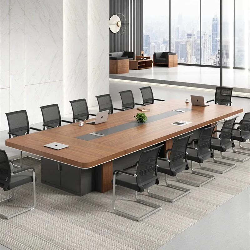 

Modern conference desk and chair combination office meeting multifunctional strip long table large office conference table