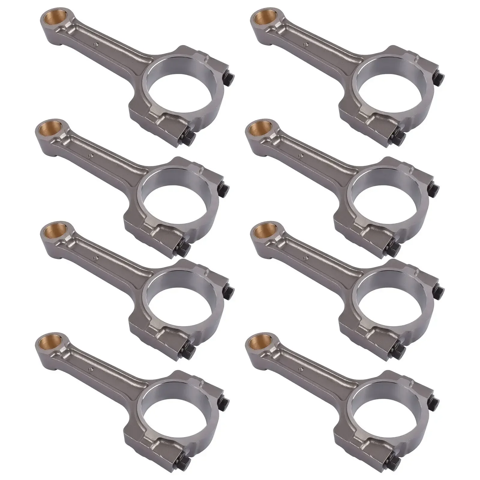 12649190 12577583 12604629 12617570 Universal 8pcs Floating Pin Connecting Rod Set with Bushing Sliver For GM 5.3L 6.0L LS2 LS3 Gen IV