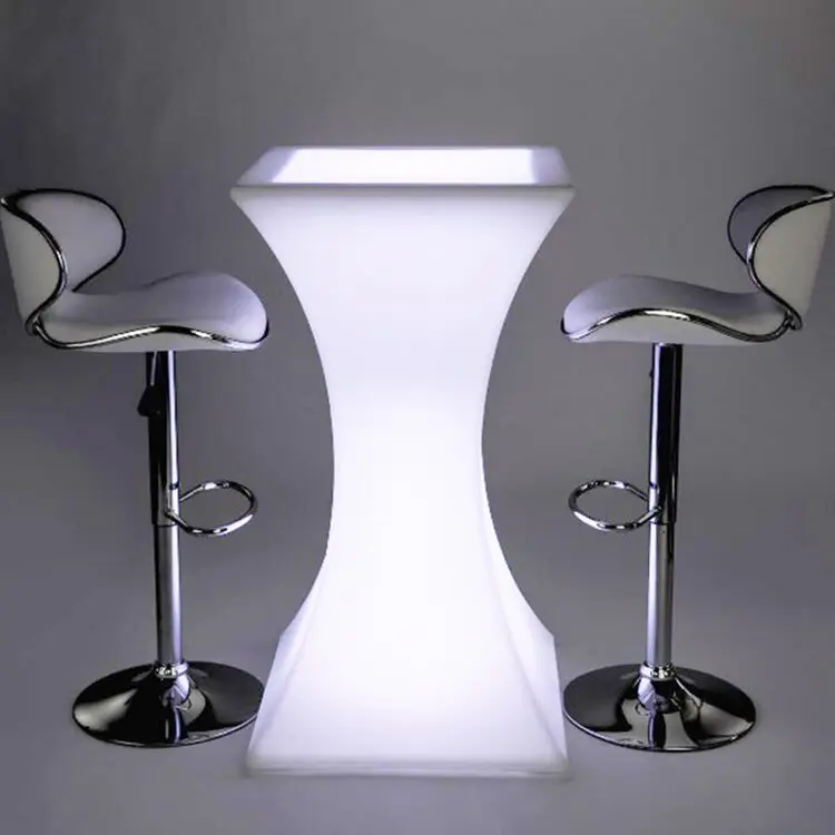 

Modern LED Illuminated Cocktail Table for Home Bar Apartment Mall Cool Bar Club Party Wedding KTV Hotel Plastic Led Table