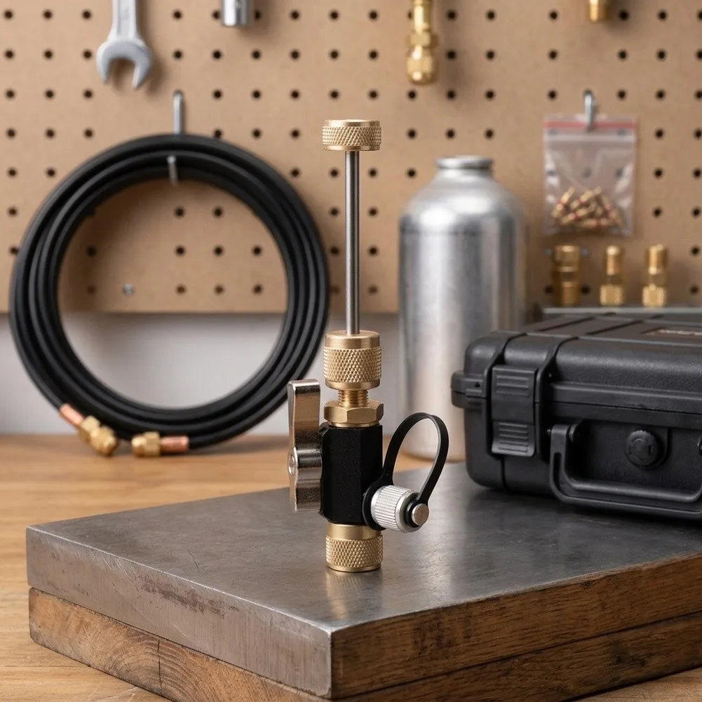 Tool for Extracting AC Valve Cores with 1/4 Inch Adapter Used Heating Ventilation and Air Conditioning Systems