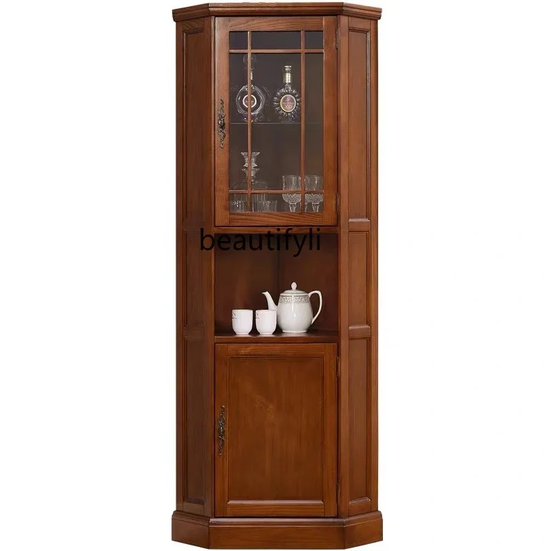

ss25 American solid wood wall locker simple wine cabinet corner rack