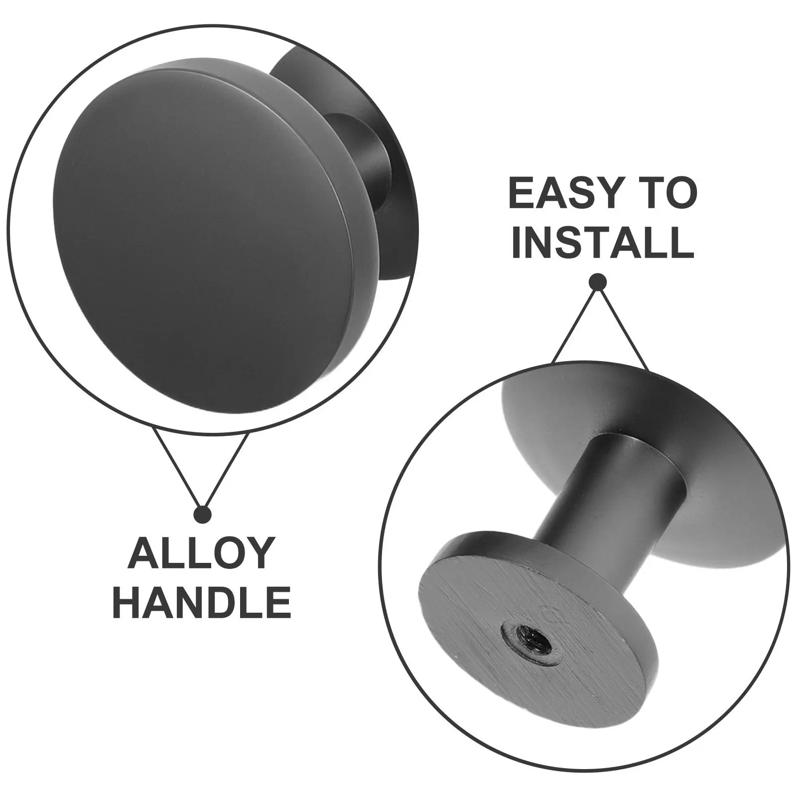

2Pcs Zinc Alloy Drawer Handles Round Single Hole Modern Cabinet Pulls for Kitchen Dresser Wardrobe Furniture Replacement