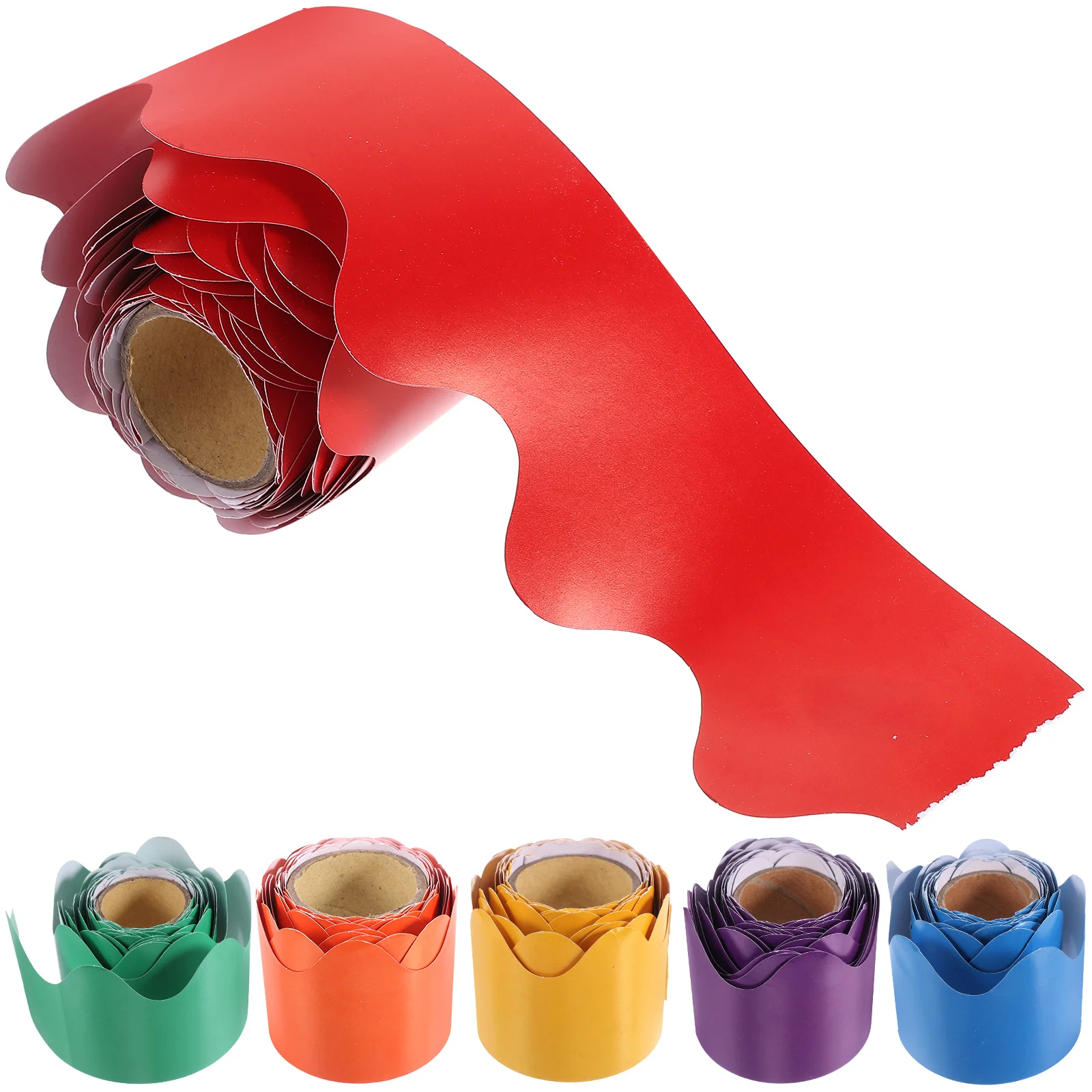 

6 Rolls Wavy Stickers Teaching Bulletin Board Borders Display for Classrooms Books School Whiteboard Tape