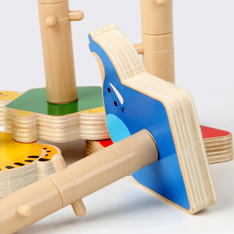 Giocattoli educativi Montessori smistamento e impilamento in legno scheda di riferimento colore forma di gioco di corrispondenza materiali sensoriali bambino infantile