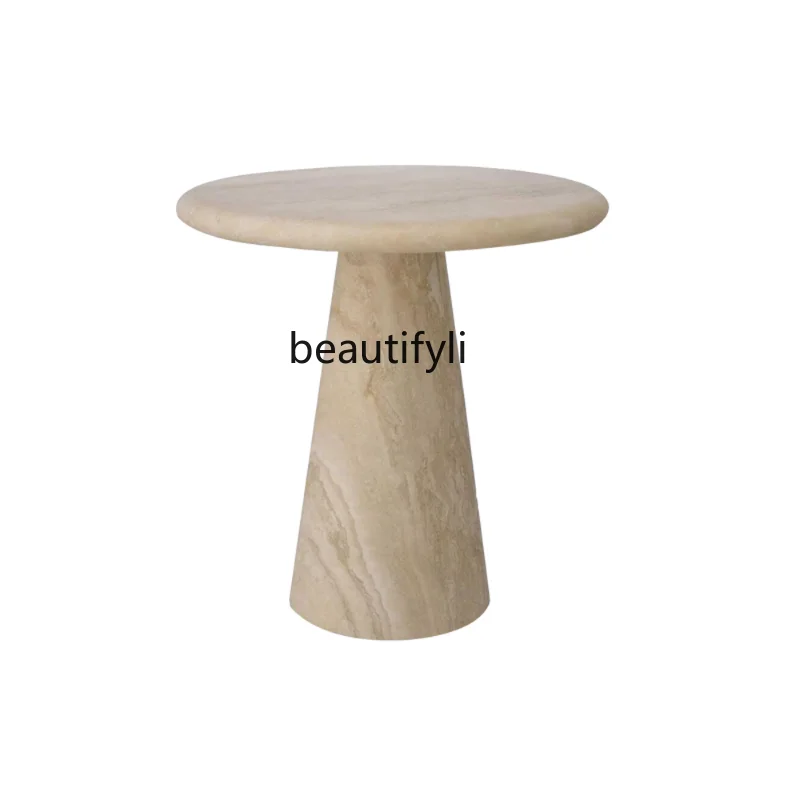 

Natural Cave Stone Side Table Creative Small Apartment Sofa Designer Light Luxury Modern Corner Table Marble Small Coffee Table