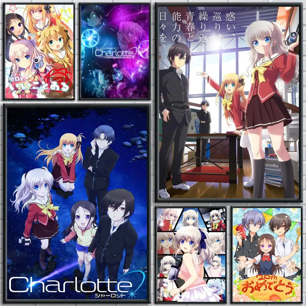 Classic Anime C-Charlotte Poster Removable Wall Sticker Mural for Living Room – Art Poster Home Decoration Decal
