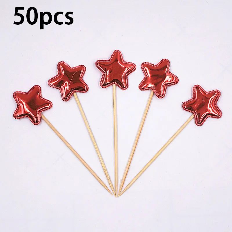 50 Stück Einweg-Bambusstäbchen für Geburtstagskuchen, Dekoration, Party, Hochzeit, Dekorationen, Tisch, Gemüse und Obststäbchen – Detail 11