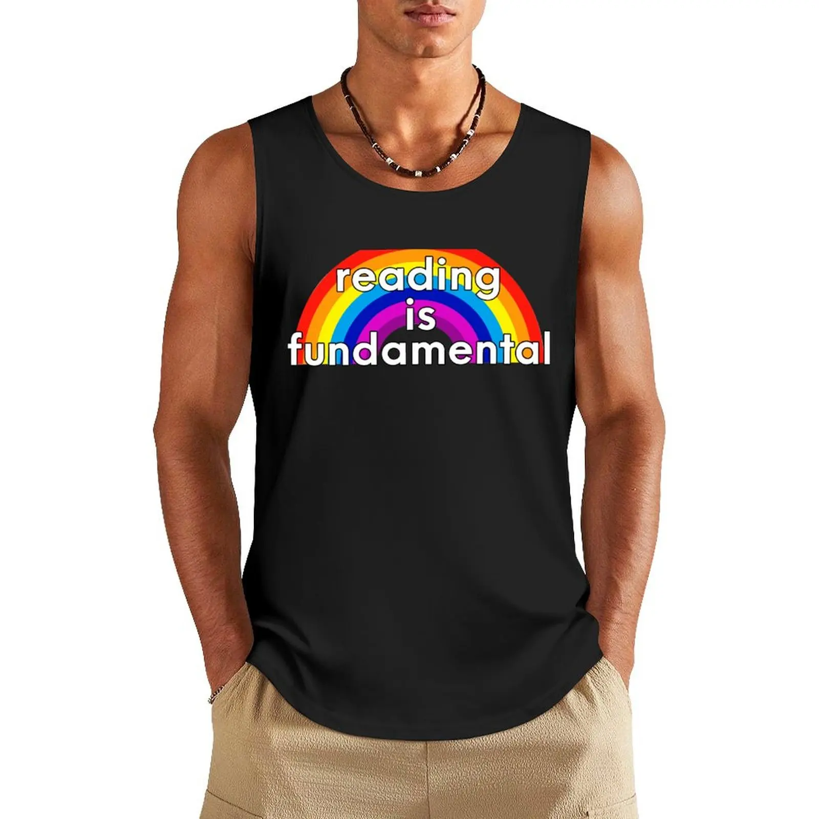 Reading is Fundamental Tank Top gym Men's t-shirts Clothing Working vest muscle t-shirt