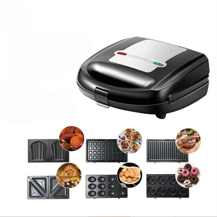 Portable 6 in 1 Non-stick Sandwich Machine Home Equipment Toaster Breakfast  Grill Beach Microwave Pan