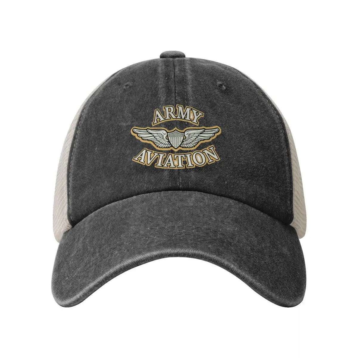 Army Aviation With Aircrew Wing Denim Baseball Cap Mesh Sun Hat Sports Leisure Snapback Caps