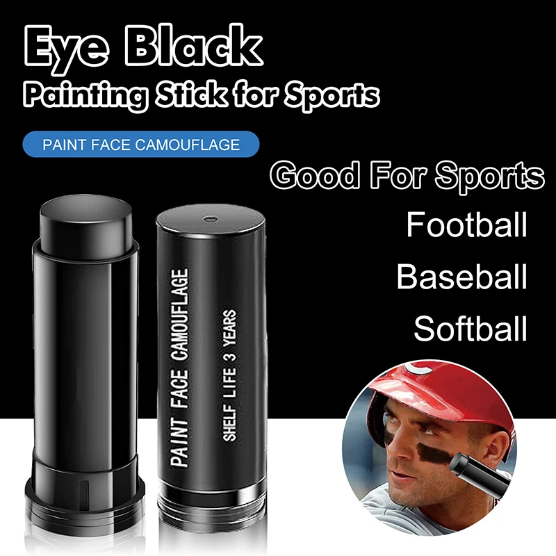 Bastão preto para esportes ao ar livre, tinta para olhos pretos de futebol, adequado para impermeabilização, futebol, rugby, beisebol, prevenção de suor