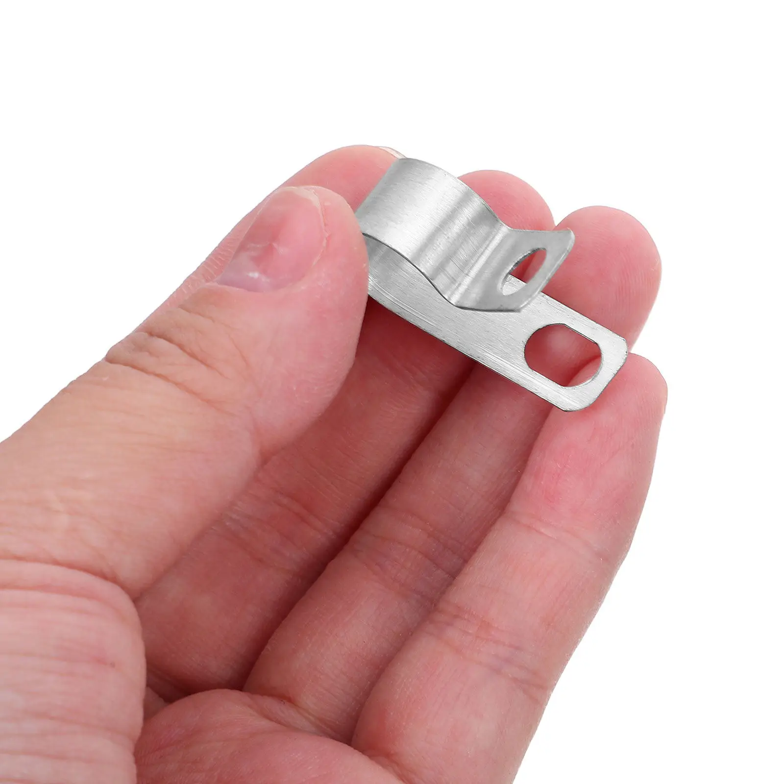 120Pcs Aluminum R-Type Cable Clips Heavy Duty Wire Clamp for Outdoor Indoor Cable Management Insulated Metal Wire Rope Clamp