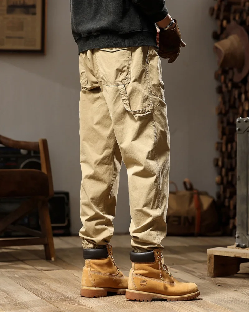 Pantalon Cargo Décontracté en Coton pour Homme, Vêtement Solide et Respirant, Style Militaire FjMan, Nouvelle Collection Printemps-Automne