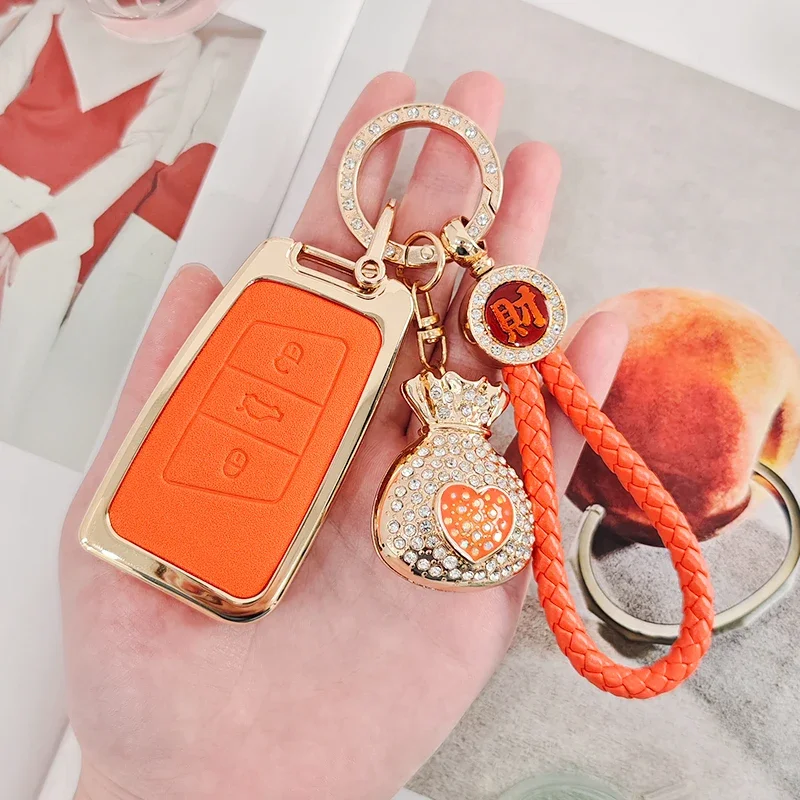 For Volkswagen Keycase Magotan Lavida Tiguan Tharu T-ROC Tacqua Polo Beetle Bora Lamando Golf keycover shell keychain carkey bag