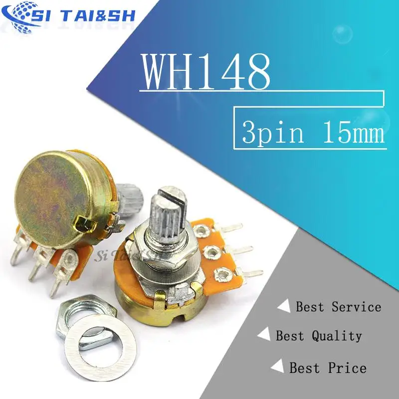 

37+1 5шт WH148 B1K B2K B5K B10K B20K B50K B100K B250K B500K B1M 3pin 15mm 1K 2K 5K 10K 20K 50K 100K 250K 500K 1M