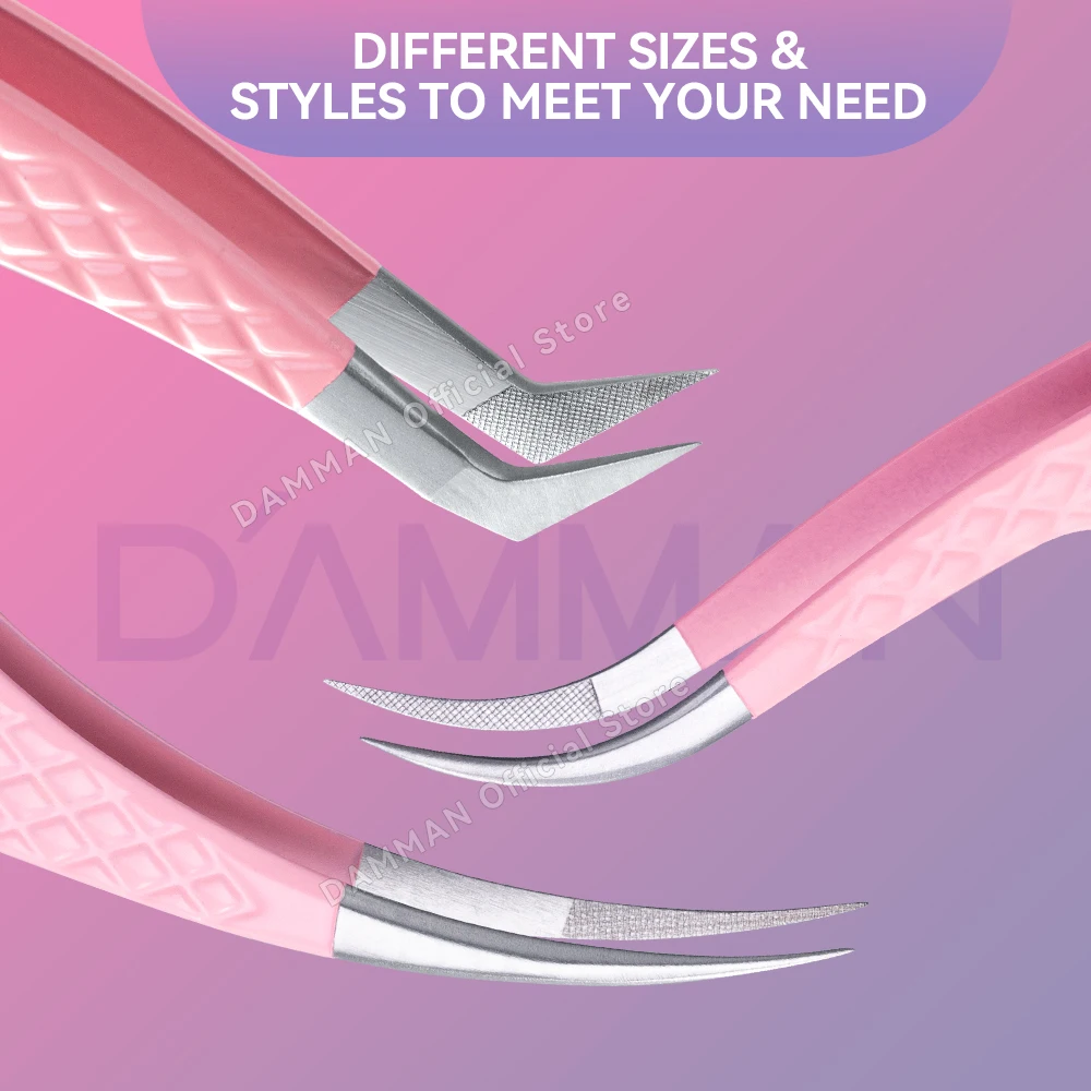 다만 섬유 팁 속눈썹 연장 핀셋 정밀 고품질 속눈썹 연장 핀셋 미끄럼 방지 속눈썹 핀셋 메이크업 도구