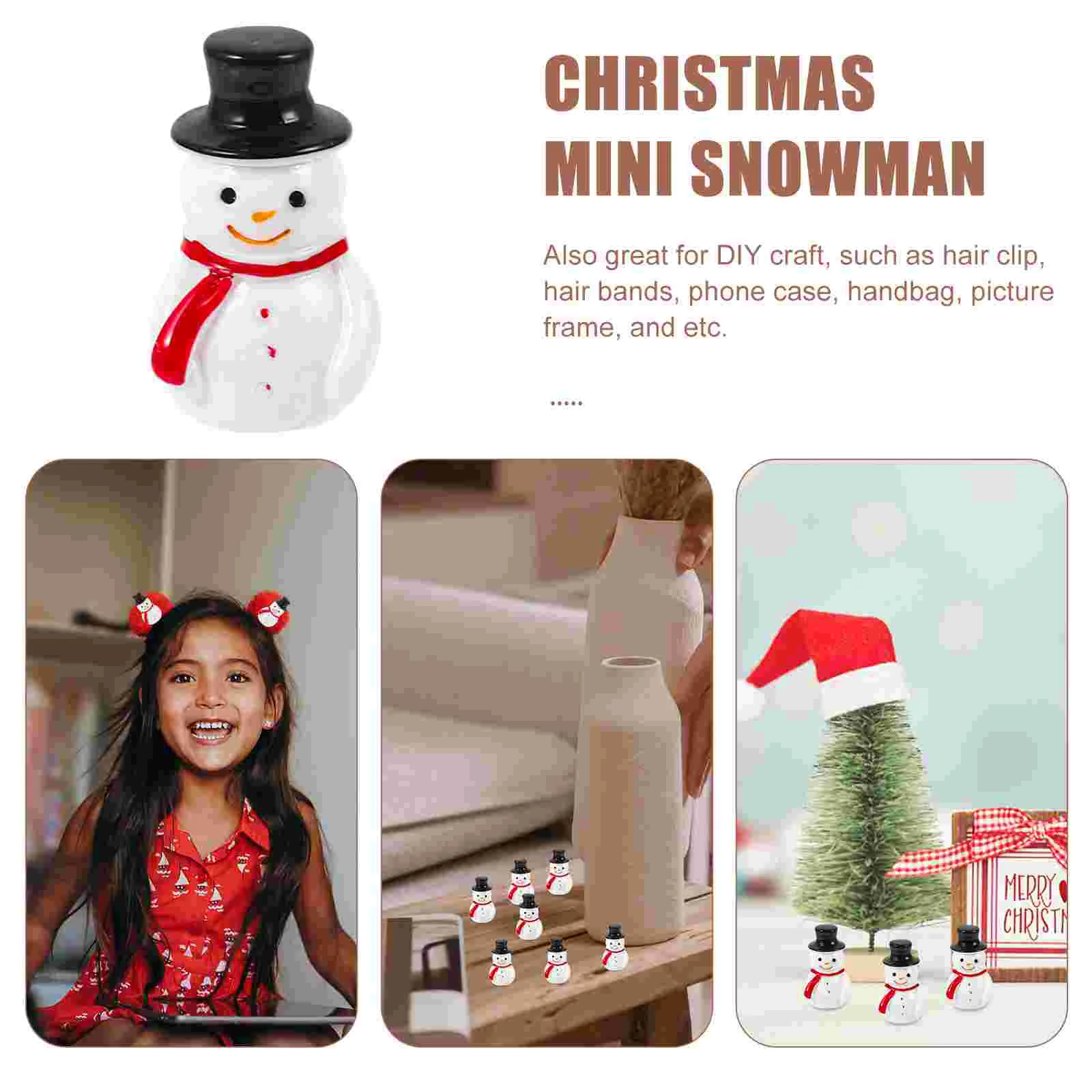 20 Pcs Mini Snowman Resin Miniature Toy Set Micro Landscape Decor DIY Craft Figures Child Christmas Tree