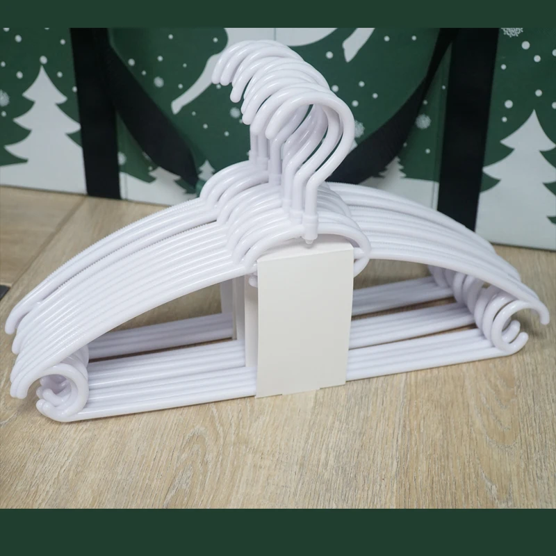 

Simple White Plastic Non-Slip Clothes Hanger Space Saving Home Closet Wardrobe Dry Wet Use Adult Clothing Storage Organizer