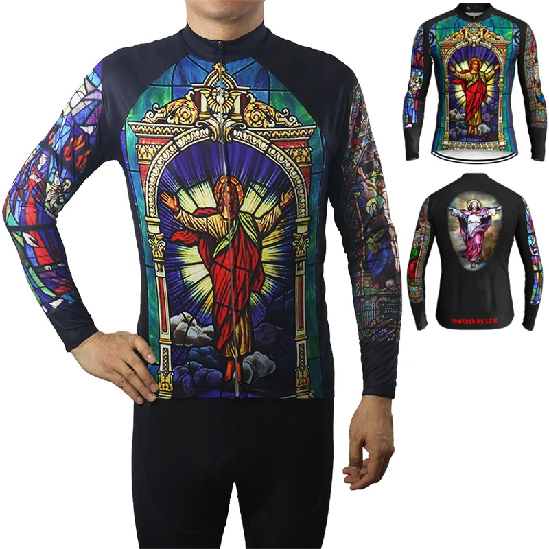 

Church Jesus Cycling Jersey, Summer Sports T-Shirt, Breathable Outdoor Long Sleeve Clothes, Motocross Top, MTB Wear, Downhill