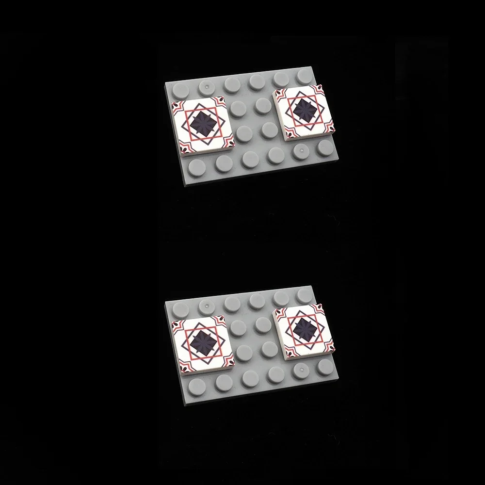 MOC 10 Uds 3068 2x2 azulejos suelo tablero impreso ladrillos reemplazables bloques de construcción con estampado juguete adultos niños regalos de vacaciones