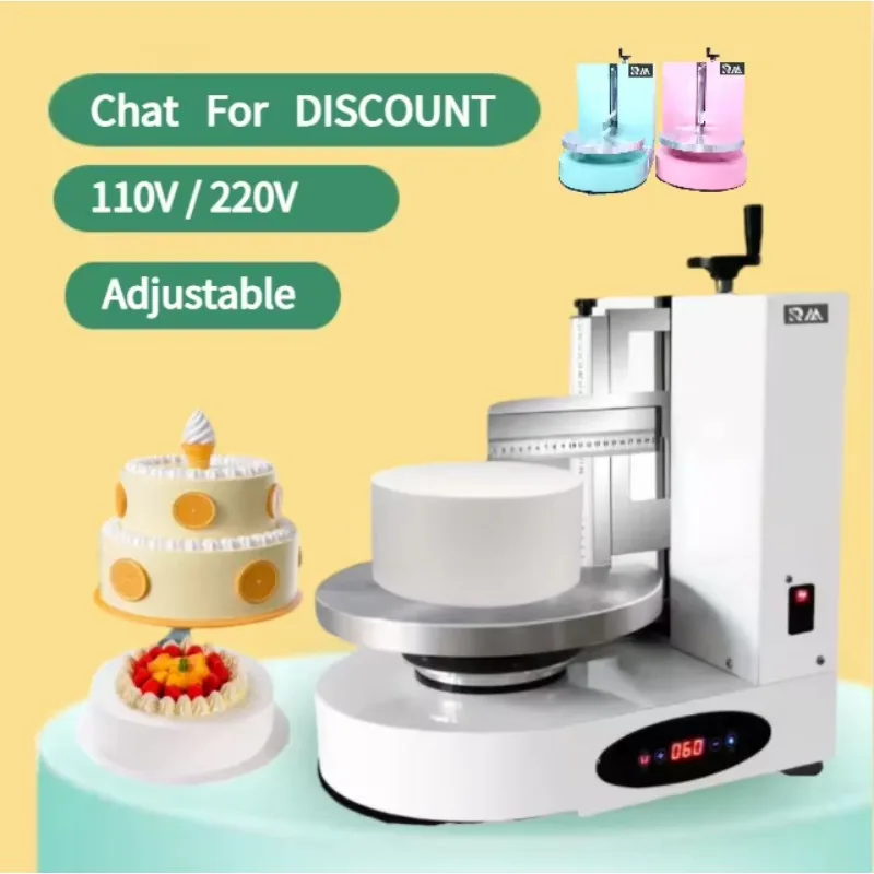 Fully Automatic Auto 7-12inch 4-12inch 220 110 V Cake Cream Icing Frosting Scraper Form Filling Round Kit Machine For Tall Cakes