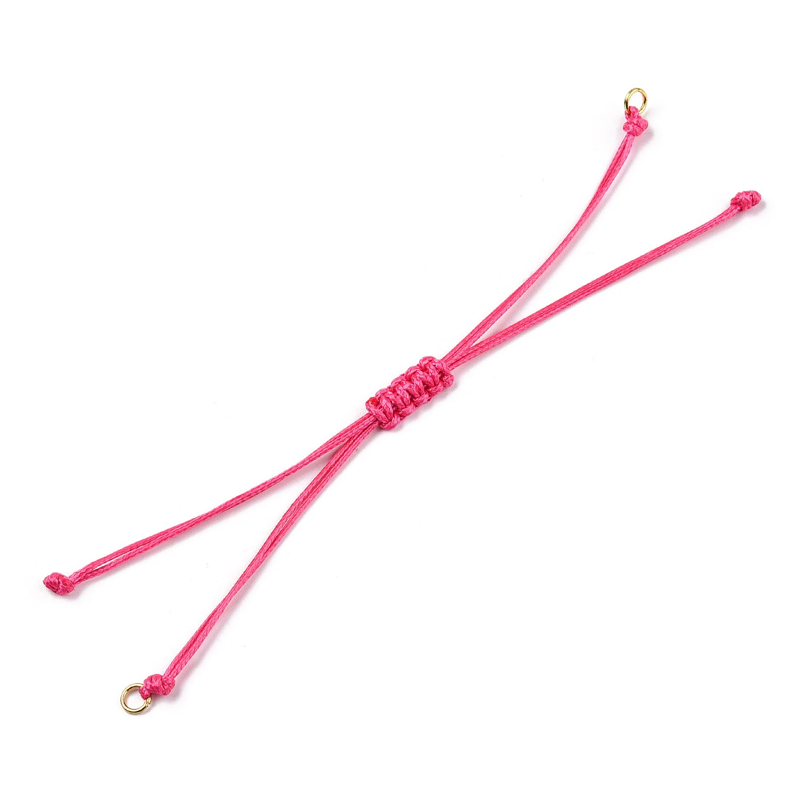 Bracelets tressés en polyester ciré multicolore avec anneaux diabétiques en fer, ULà maillons réglables, coréen, exécutif, 100 pièces