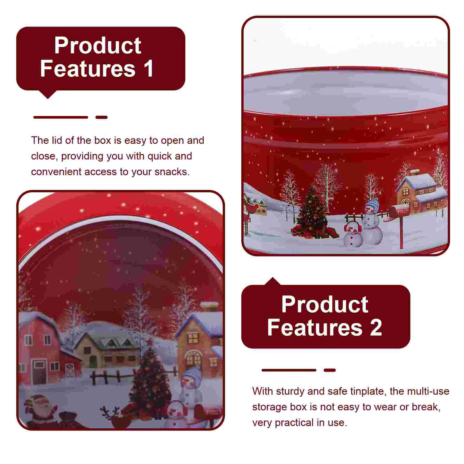 Christmas Tin Box Candy Storage Holder Sweet Container Tins Gift Boxes for Presents