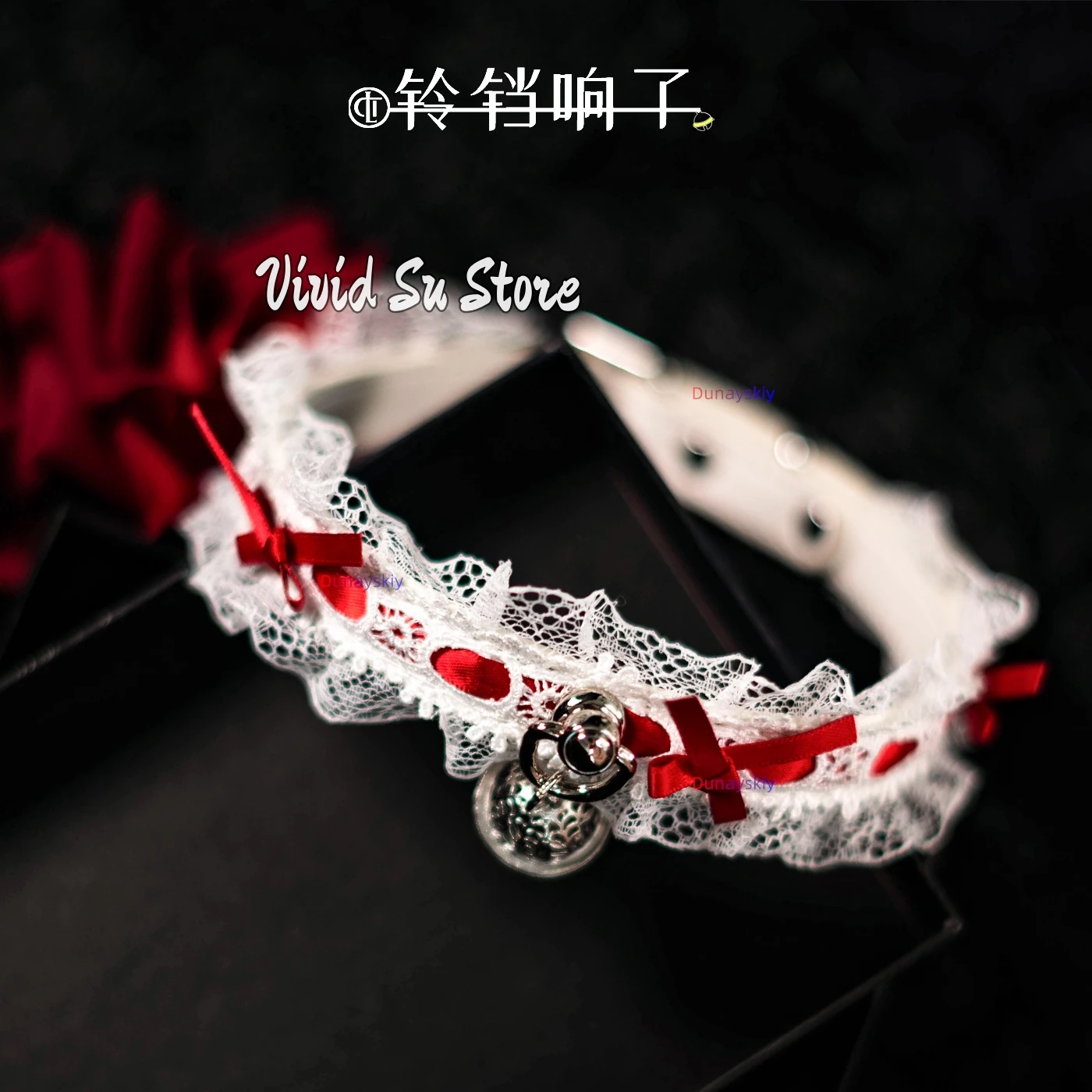 

Кружевное колье с воротником-бабочкой Лолита, украшение для костюма для косплея, мужское и женское кожаное ожерелье служанки Лолита, 33-40 см