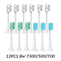 OLOEY 12PCS Replacement Brush Heads For XIAOMI MIJIA T300/T500/T700 Sonic Electric Tooth Soft Bristle Caps Vacuum Package