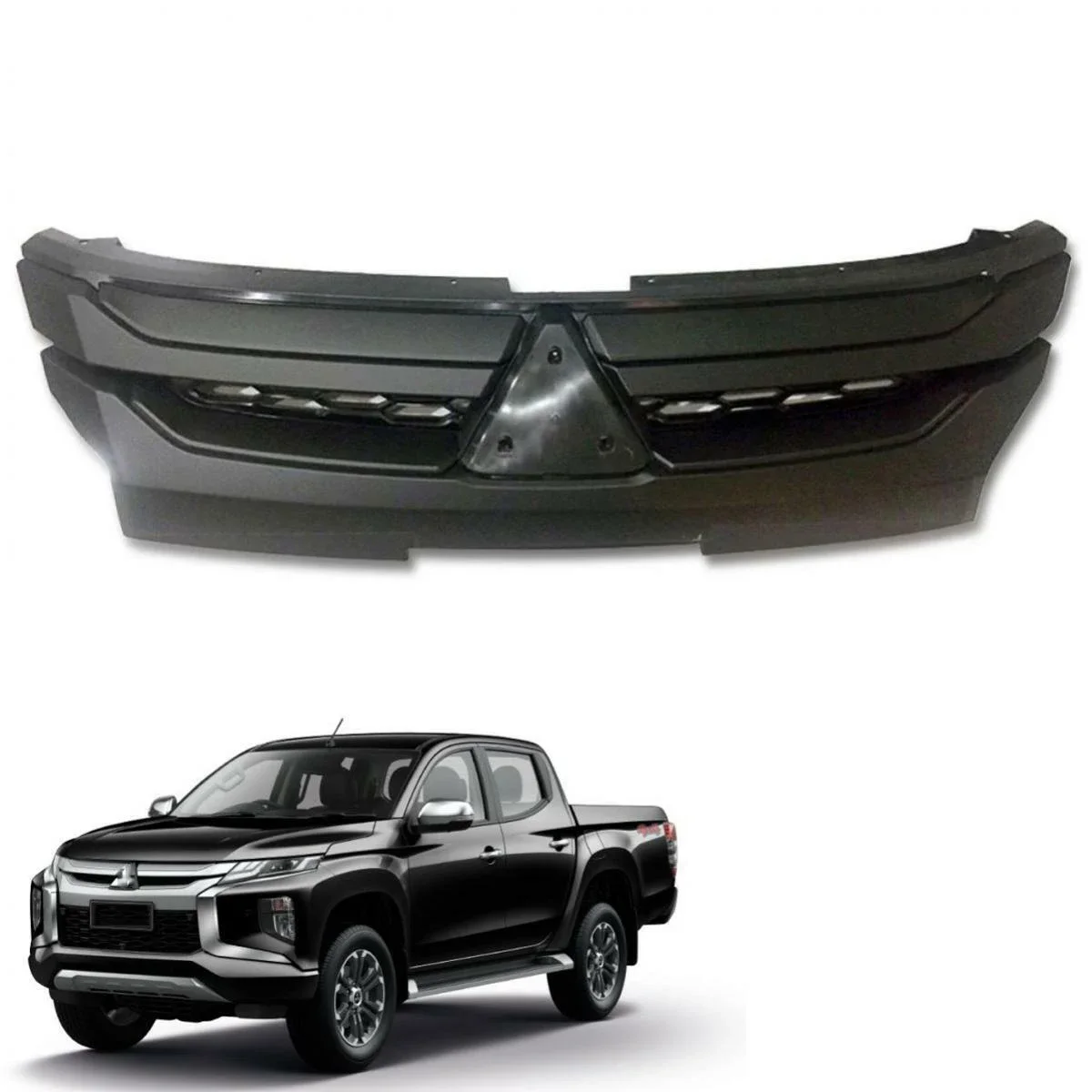 car spare parts accessories Front bumper cover Grille Matte Matt Black Grille For Mitsubishi Triton L200 MR 2019 2020