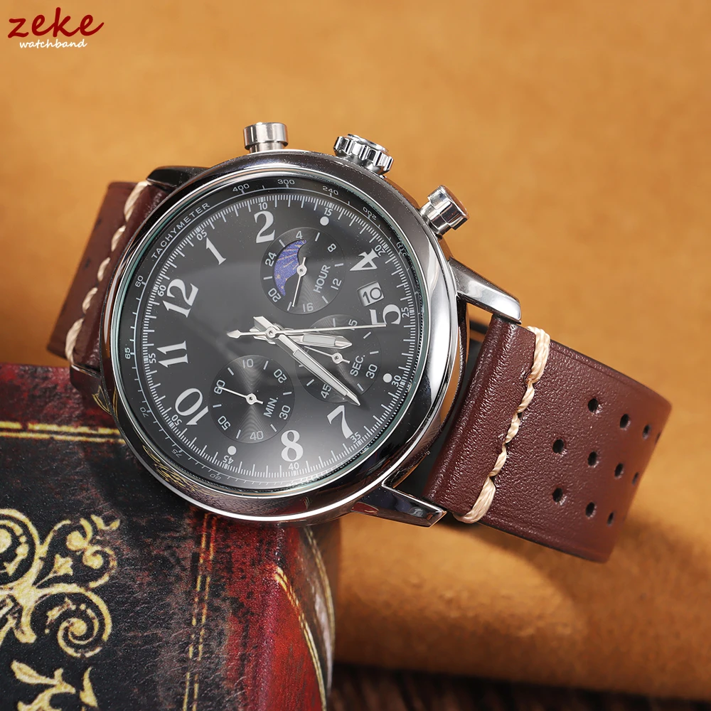 Breathable Cowhide Watch Strap 20mm 22mm Stitching Genuine Leather Watchband Pin Buckle Men Women Universal Bracelet Accessories - Image 5
