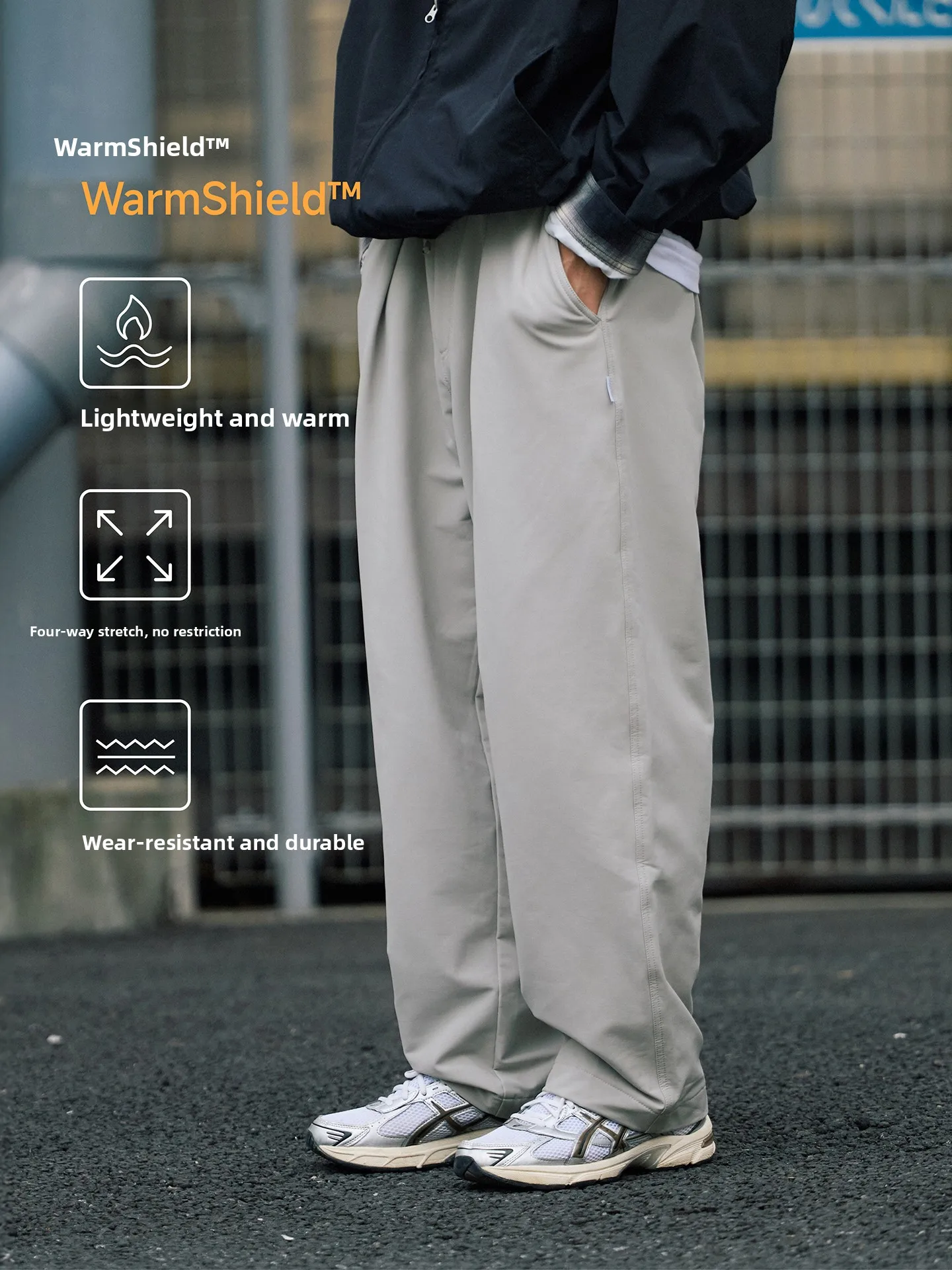 

Restick Men's Fleece Lined Straight Leg Pants Thick Warm Outdoor Casual Trousers Autumn Winter Youth Style Polyester Fiber