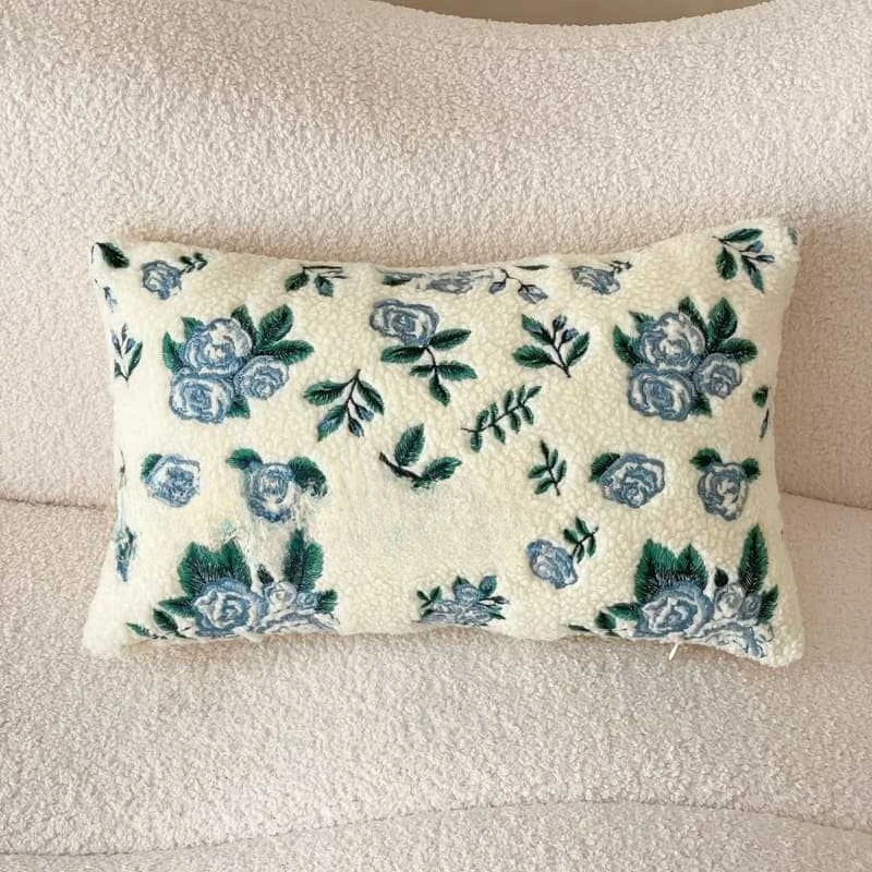 30x50/45X45CM Flower Throw Pillow Cover Embroidered Plant Stamping Waist Cushion Cover 2025 New Decor Home Decorative Pillowcase