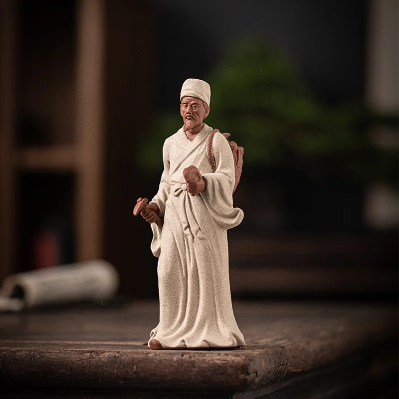 

China ancient famous doctor Li Shizhen statue ornament historical figure ceramic statue desktop decoration