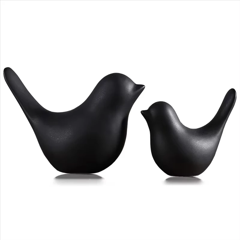

Home Decoration Bird Statues, Nordic-Style Ceramic Black And White Animal Statues, Living Room Table, Bedroom Decorations