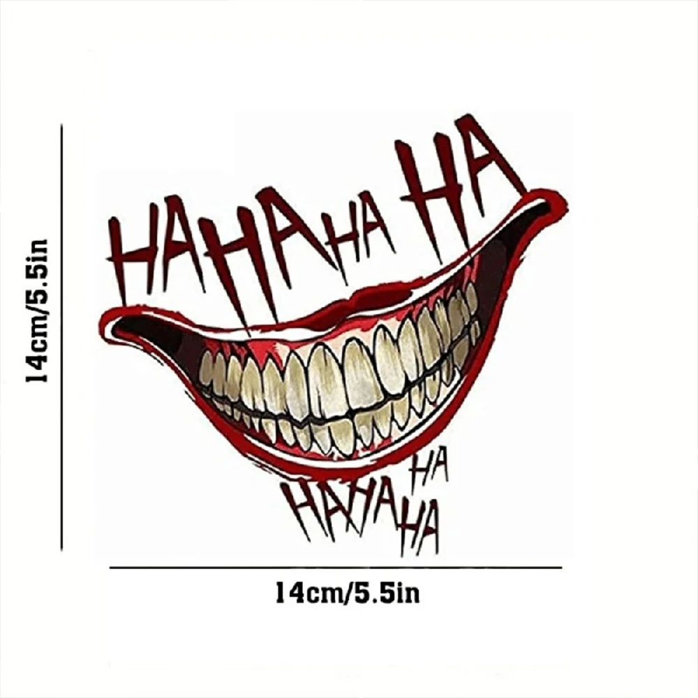 2PCS Clown Mouth HAHAHA Graffiti Stickers for Jeep Car Truck Van SUV Motorcycle Window Wall Cup Bumpers Waterproof Crafts Decals image 3