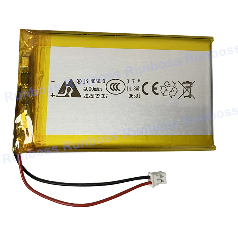 805080 3.7V 4000mAh JST 2.0mm 2P Plug Li-Polymer Rechargeable Battery For Power Bank PSP Laptop Notebook PAD Protable Tablet PC