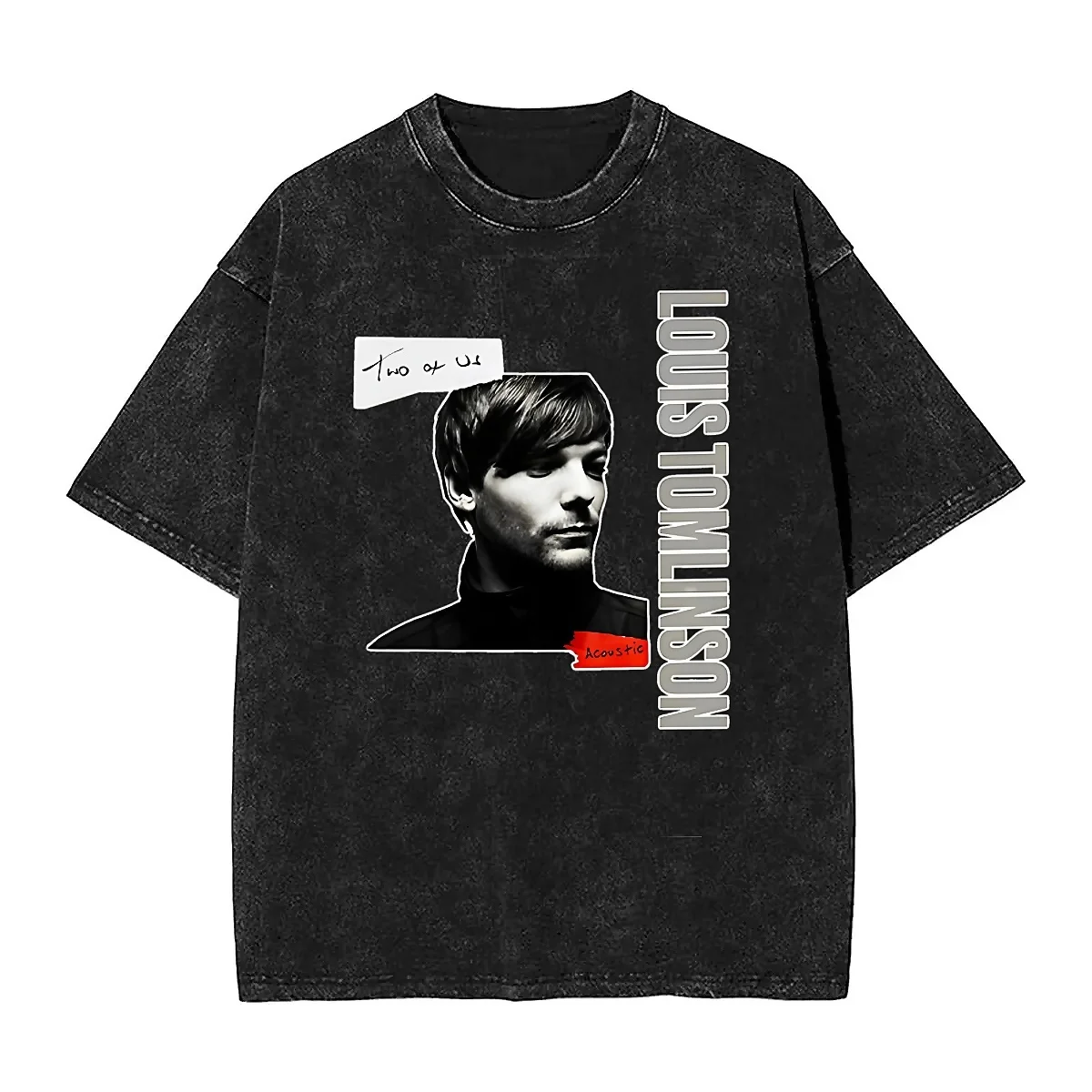 Vintage Washed T Shirt Louis Tomlinsons Musician Casual T-Shirts Tour Music Cool Tshirt for Man Beach Aesthetic Print Clothes