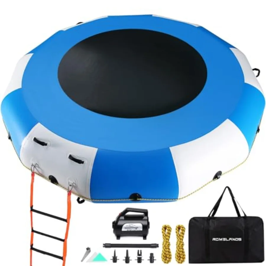 

Inflatable Water Trampoline 10FT Portable Floating Trampoline for Lake Pool Ocean Swimming Fishing Water Hammock with Pump