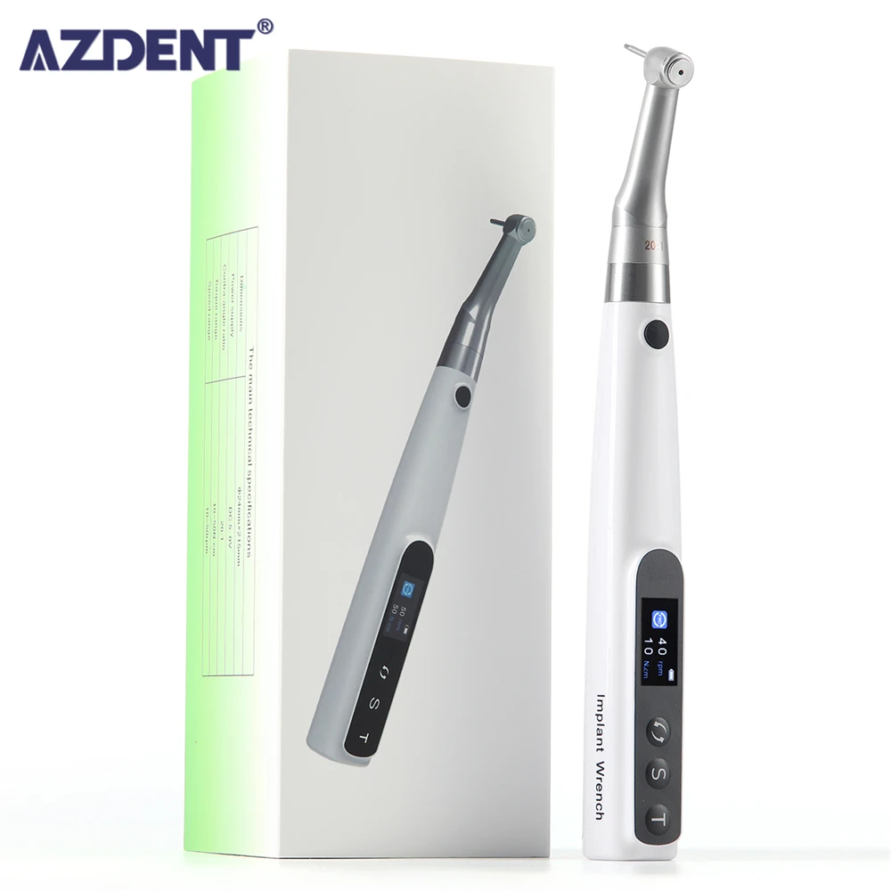 

AZDENT Dental Electric Wireless Torque Driver Implant Torque Wrench with 16pcs Drivers Dentistry Supplies Instruments