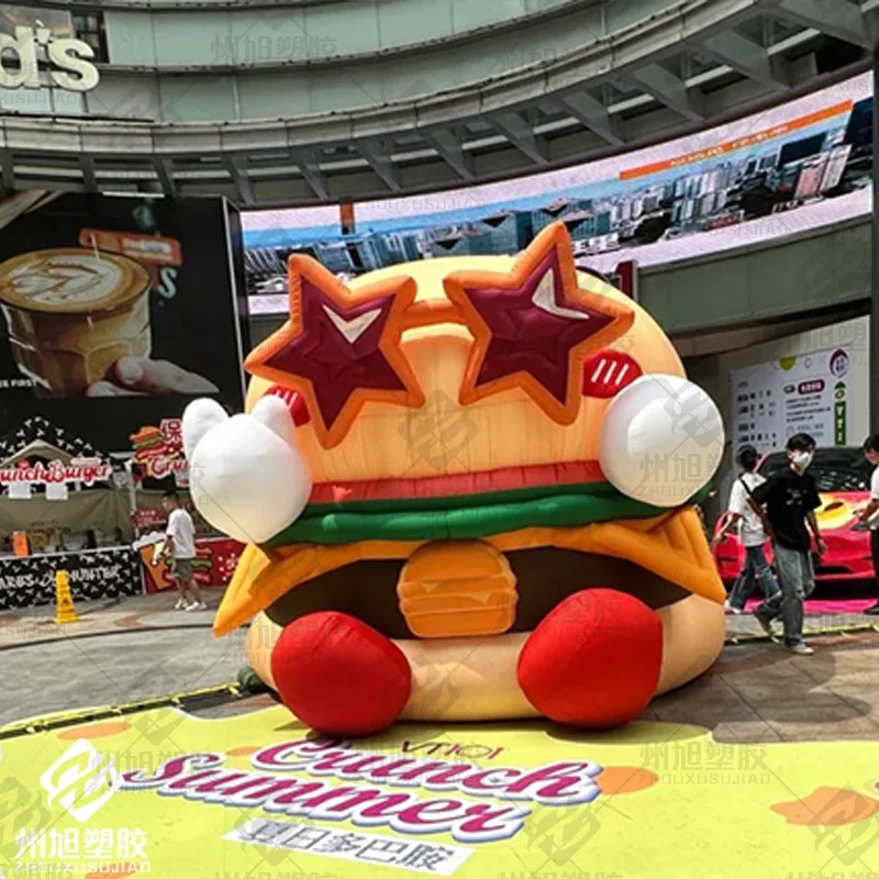 Giant inflatable burger, Hamburg simulated food activity stage decoration corporate mascot display advertising props