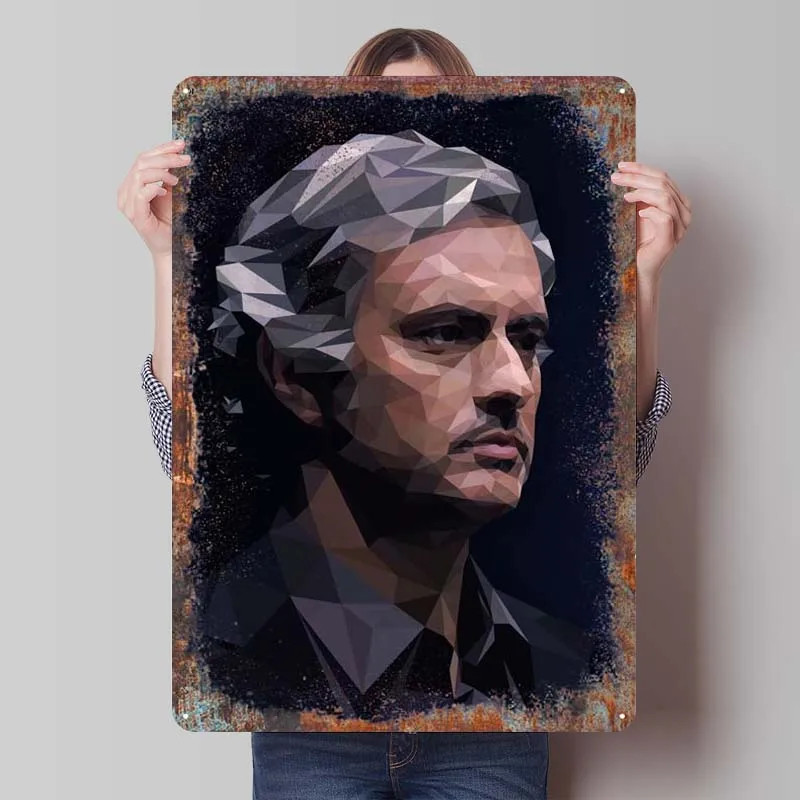 Minimalist Jose Mourinho Tinplate Sign Sports Poster Gaming Room Decoration Home Customizable Metal Sign for Wall Art Decoration