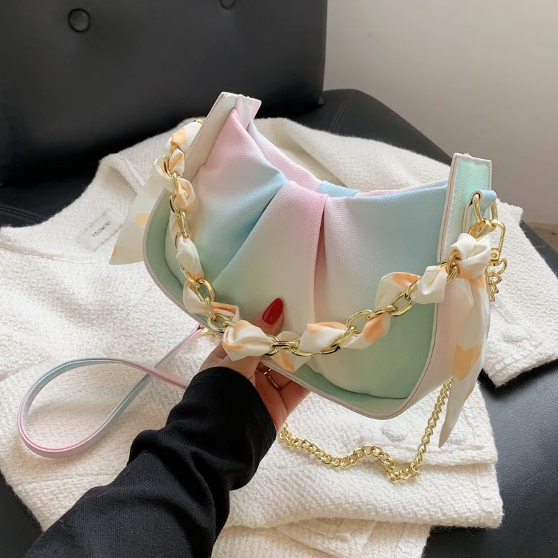 

​​2025 New Soft Leather Crossbody Bag for Women Cloud Pleated Shoulder Purse Casual Chic Handbag Textured Mini Tote​