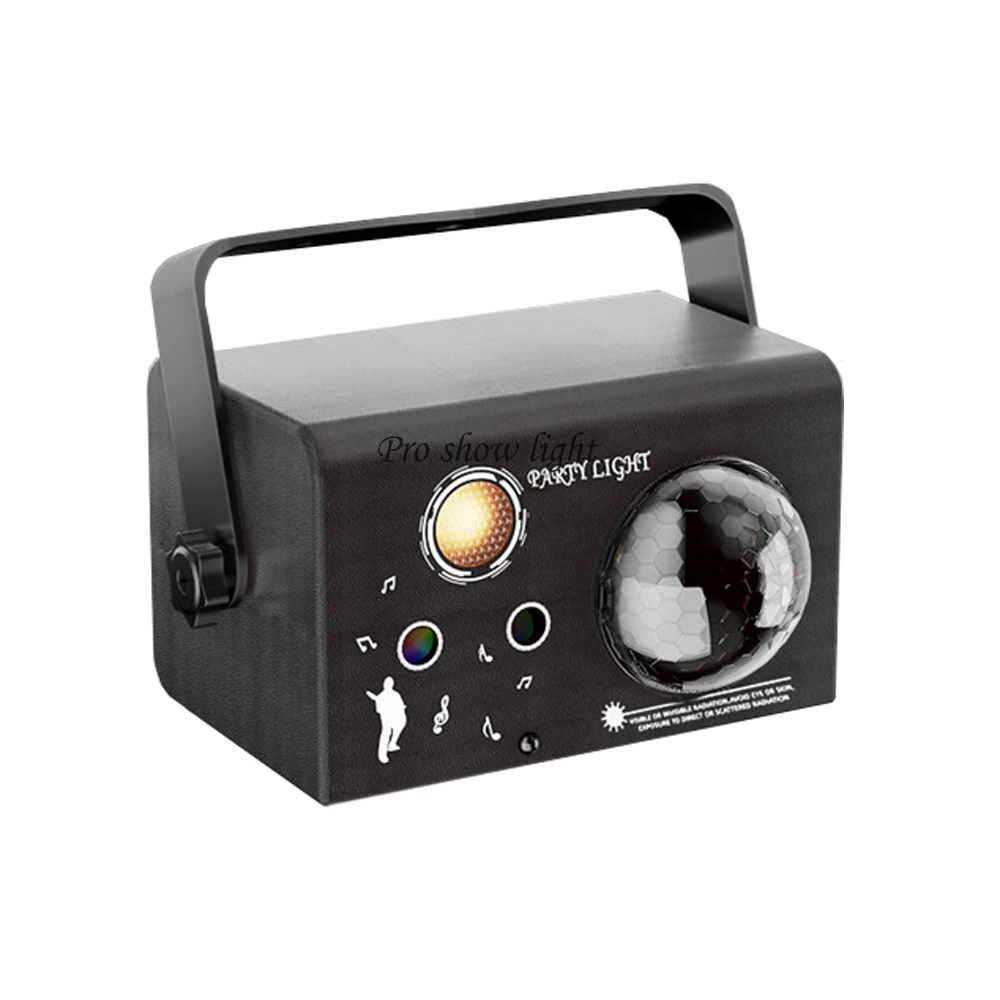 Stage Light LED Disco Party Light 3IN1 Effect Magic Ball Lights Sound Activated Lazer Light Projector Remote Control Wash Light