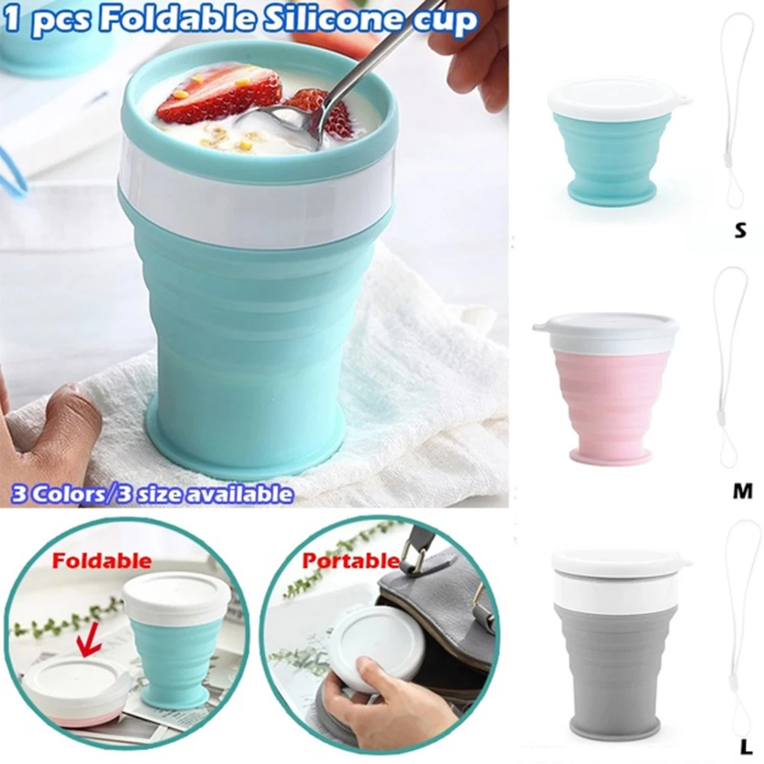 100/200/350ml Portable Folding Telescopic Travel Supplies Drinking Mug Coffee Cups Collapsible Silicone Cup  & Dining Dad Acotar